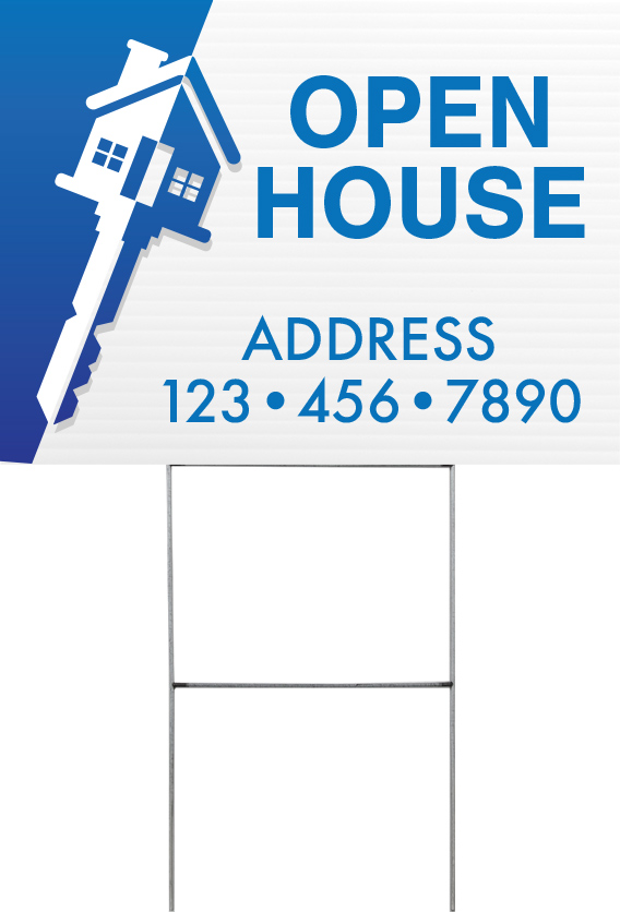 Real Estate Open House Key Yard Sign - 24 x 18 inch
