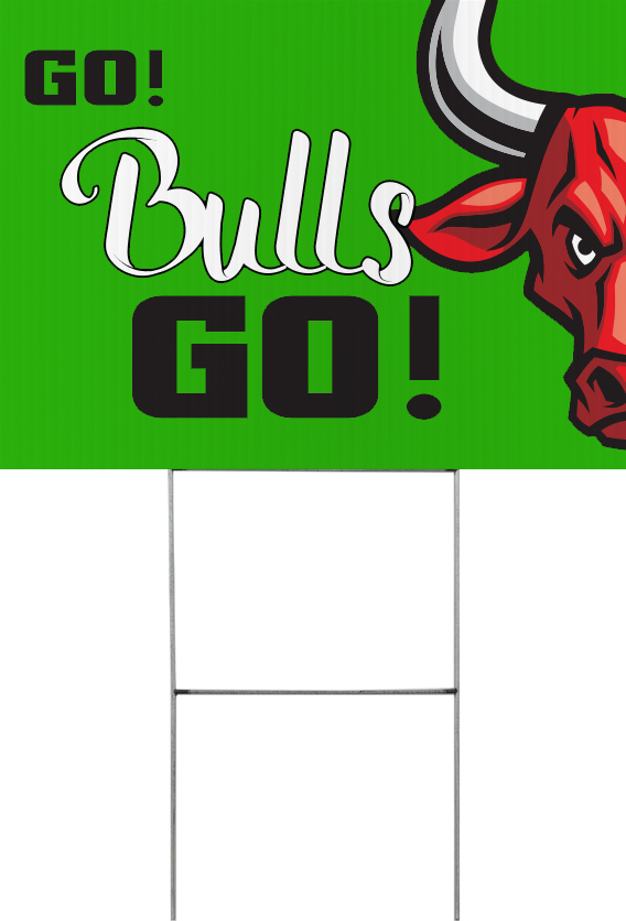 Bull Mascot Yard Sign - 24 x 18 inch