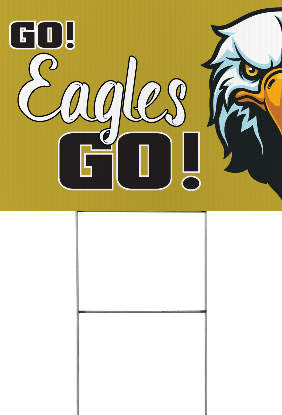 Eagle Mascot Yard Sign - 24 x 18 inch