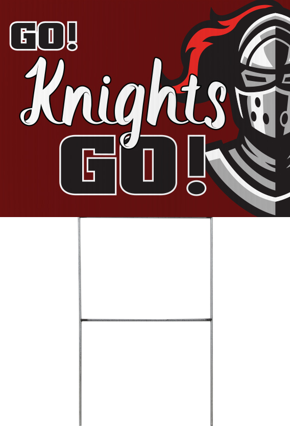Knight Mascot Yard Sign - 24 x 18 inch