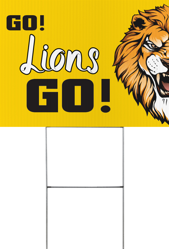 Lion Mascot Yard Sign - 24 x 18 inch