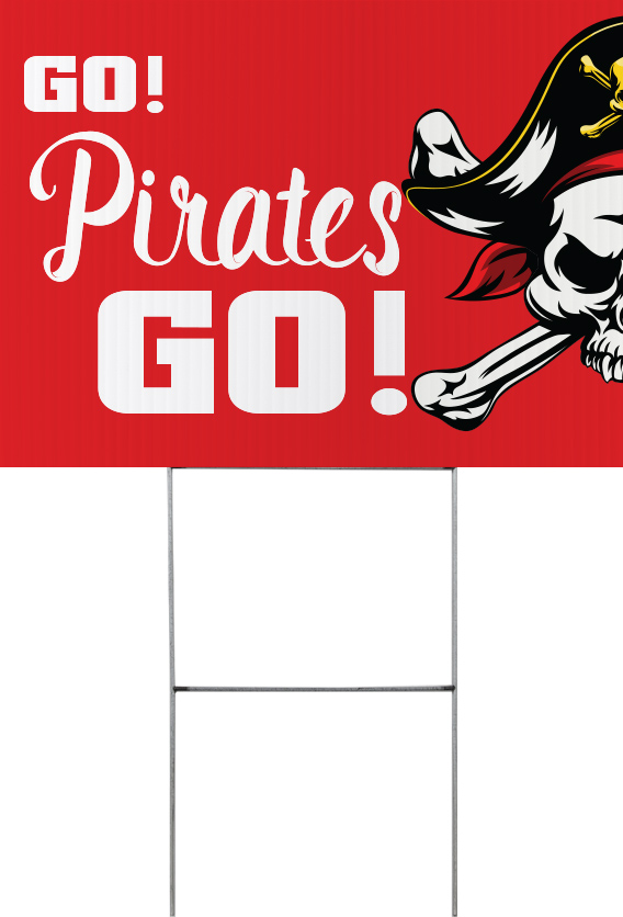 Pirate Mascot Yard Sign - 24 x 18 inch
