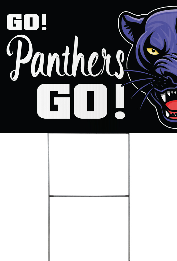 Panther Mascot Yard Sign - 24 x 18 inch