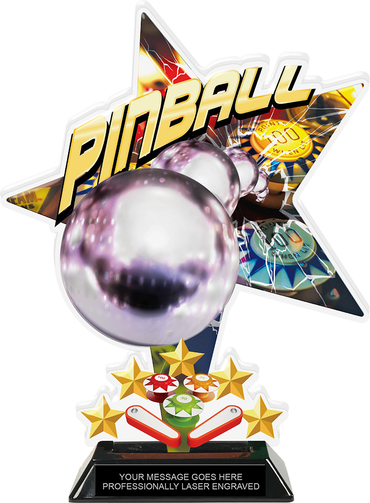 Pinball Shattered Star Colorix Acrylic Trophy- 10 inch