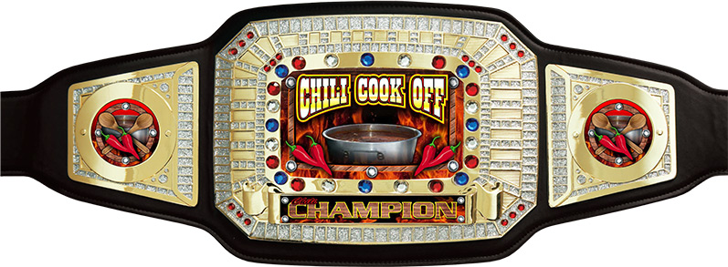 Chili Cook Off Champion Award Belt- Black & Gold