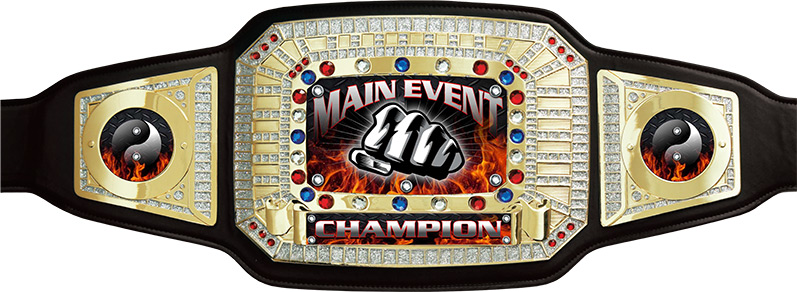 Main Event Champion Award Belt- Black & Gold