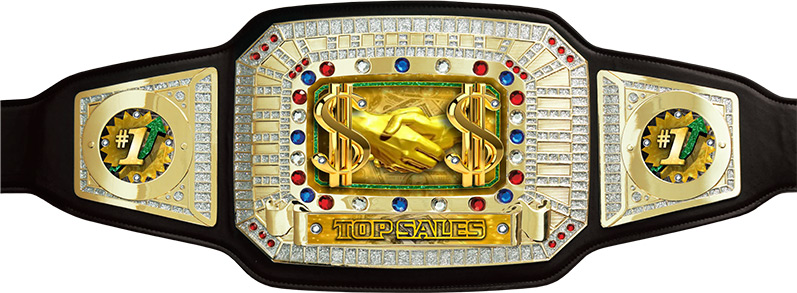 Top Sales Champion Award Belt- Black & Gold