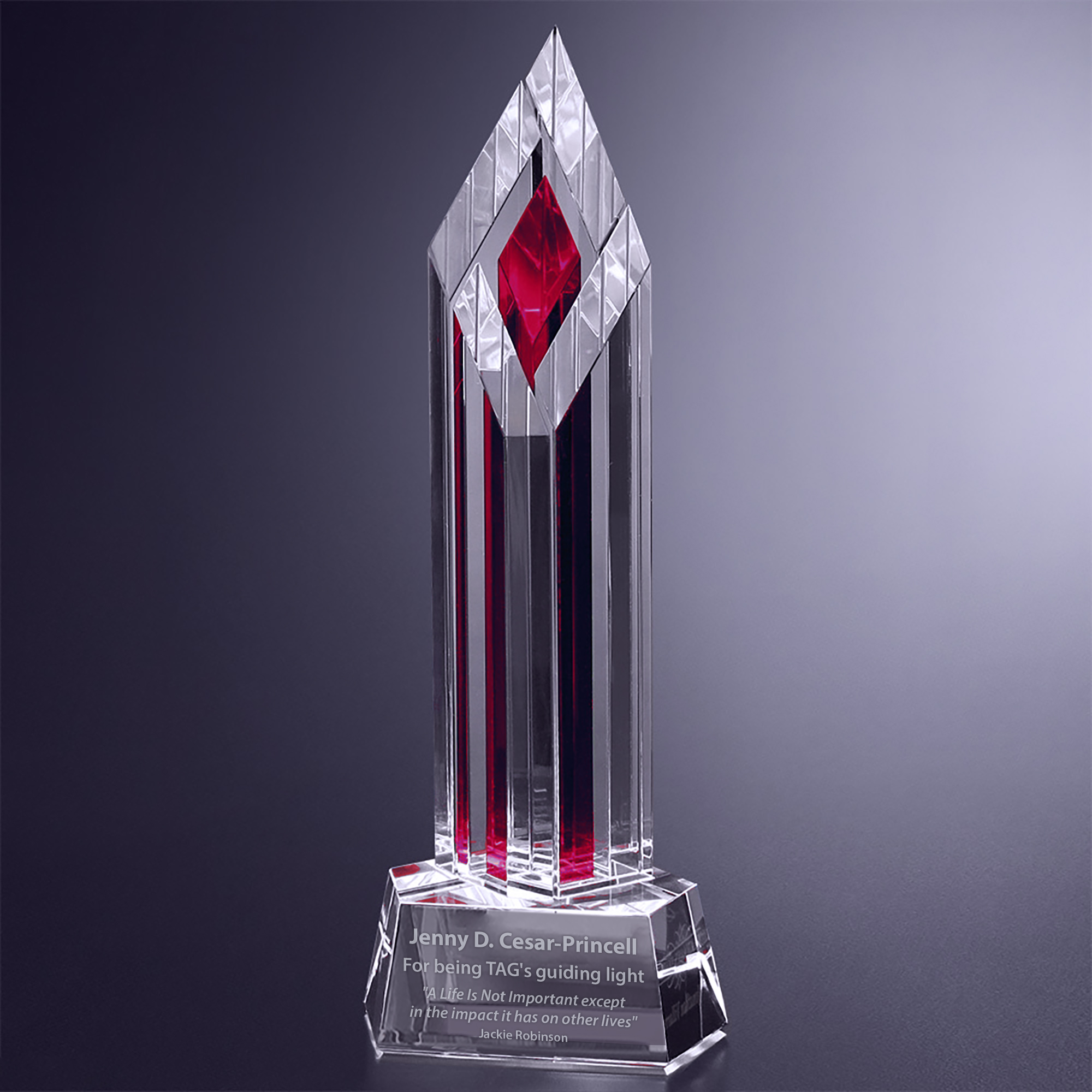 Halifax Ruby Crystal Award - 13 inch