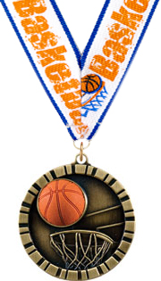 Basketball 3D Rubber Graphic Medal