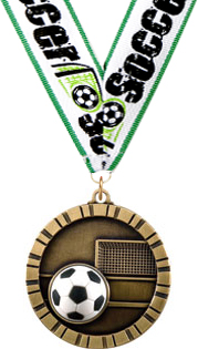 Soccer 3D Rubber Graphic Medal