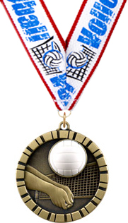 Volleyball 3D Rubber Graphic Medal