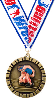 Wrestling 3D Rubber Graphic Medal