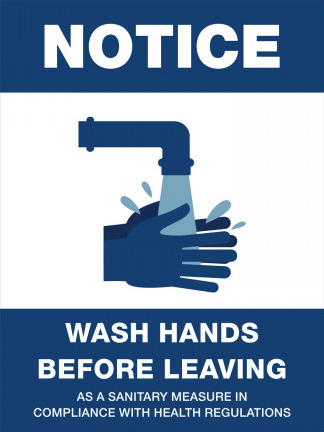 Wash Hands Before Leaving Acrylic Sign