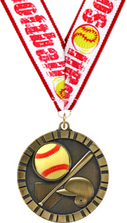Softball 3D Rubber Graphic Medal