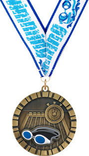 Swim 3D Rubber Graphic Medal
