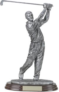 Golfer Silver Resin Trophy