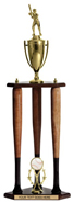 Three Baseball Bat Column Trophy - 32 inch