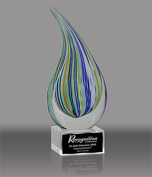 Droplet-Shaped Multi-Color Art Glass Award