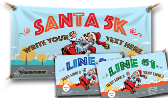 Santa Run Vinyl Banner- 5K