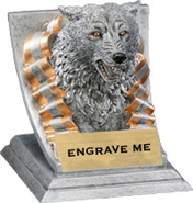 Wolf Mascot with Attitude Resin Trophy