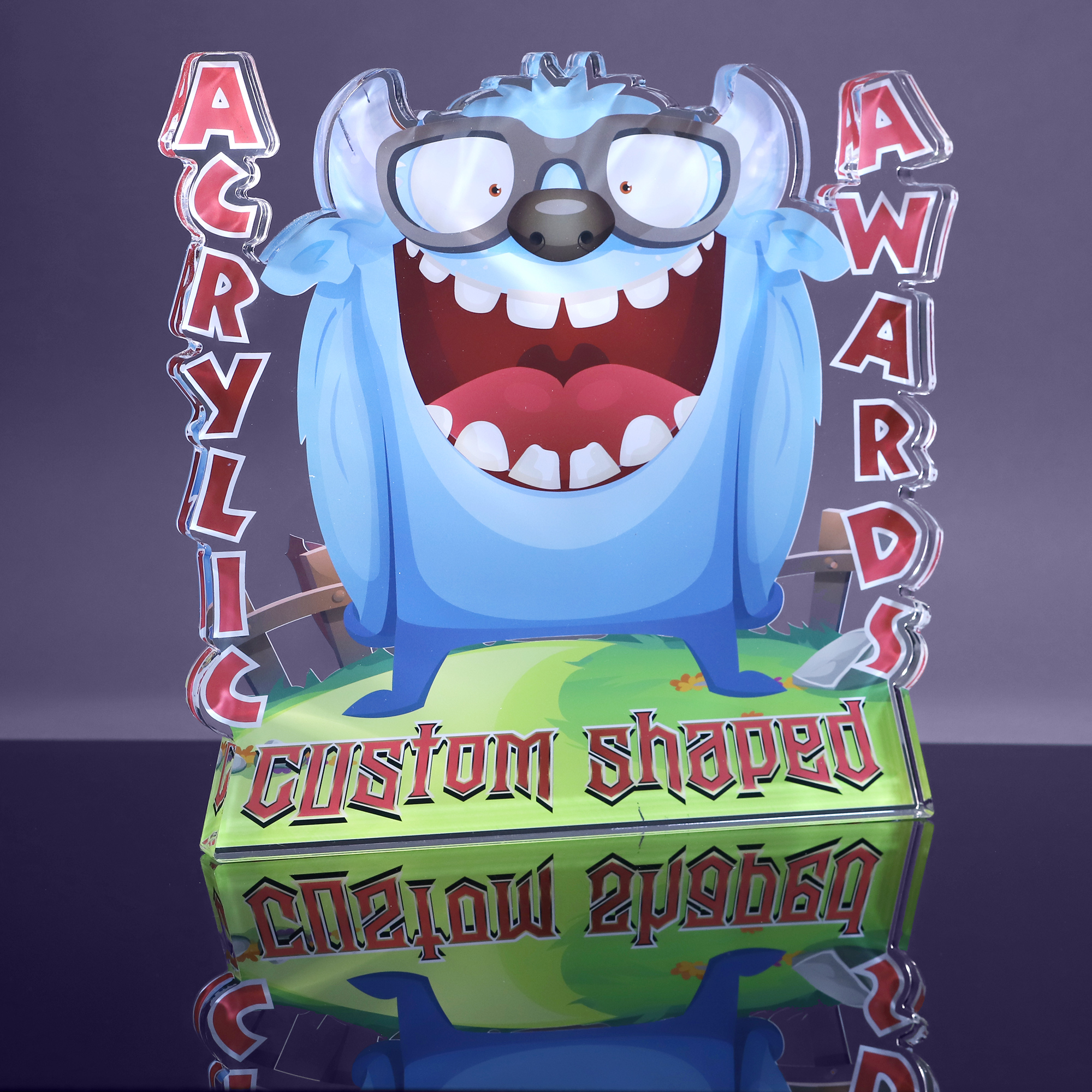  1 inch thick Custom Shaped Acrylic Award - 3 to 3.49 inches 