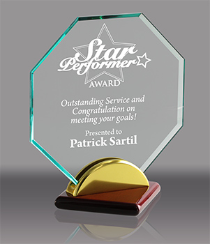 Acrylic Octagon Desktop Award