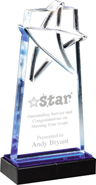 Deep Lasered Acrylic Star with Blue Reflective Bottom