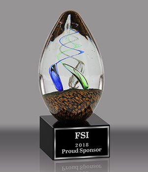Egg-Shaped Art Glass Award- 5.25 inch