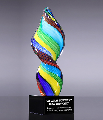 Rainbow Twist Art Glass Award