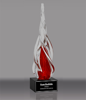 Red Twisted Spire Art Glass
