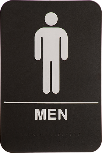 ADA 6 x 9 Black/White Mens Accessible Restroom Sign