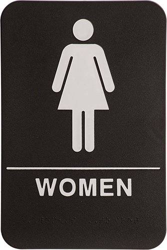 ADA 6 x 9 Black/White Womens Accessible Restroom Sign