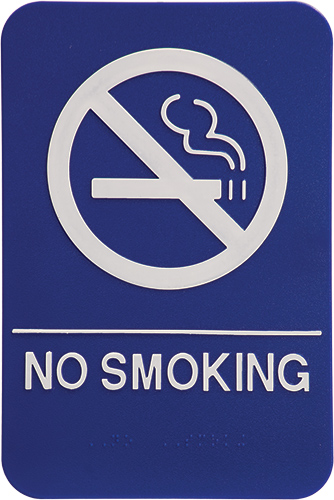 ADA 6 x 9 Blue/White No Smoking Sign