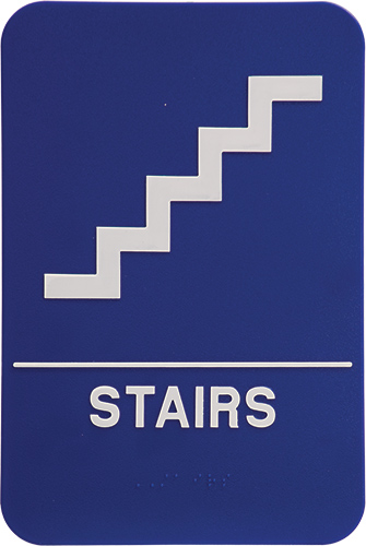 ADA 6 x 9 Blue/White Stairs Sign