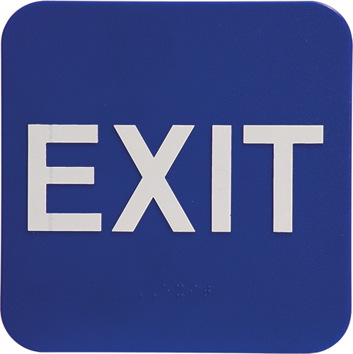 ADA 6 x 6 Blue/White Exit Sign