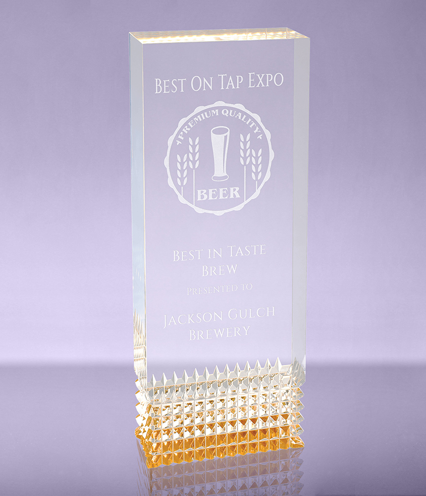 Gold Tribute Acrylic Award - 8 inch