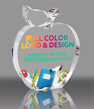 Acrylic Custom Full Color Apple Award- 5 inch