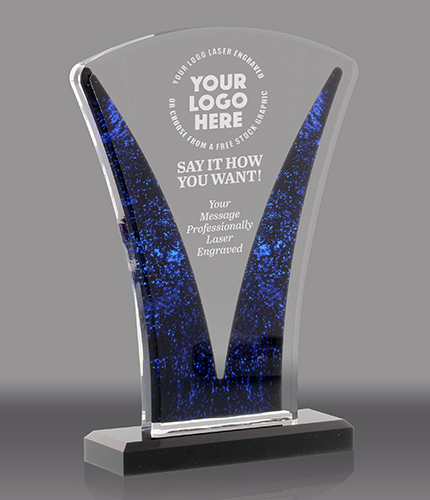 Victory Tower Acrylic Award - Blue