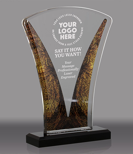 Victory Tower Acrylic Award - Gold