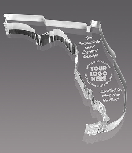 Florida Paperweight Acrylic Award - 7 x 2.1875 inch