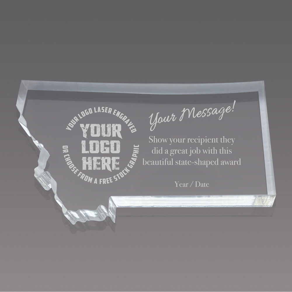 Montana Paperweight Acrylic Award - 4.7 x 3.25 inch