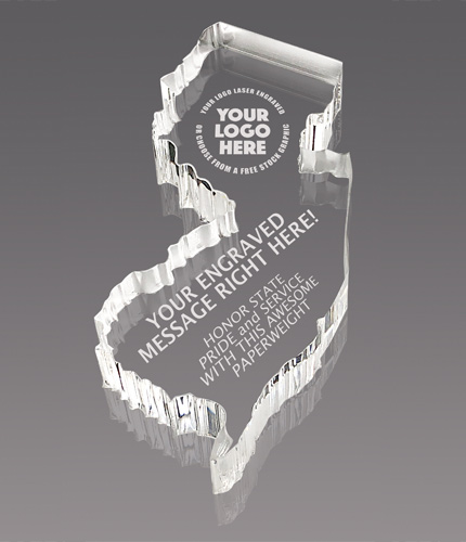 New Jersey Paperweight Acrylic Award - 6x3