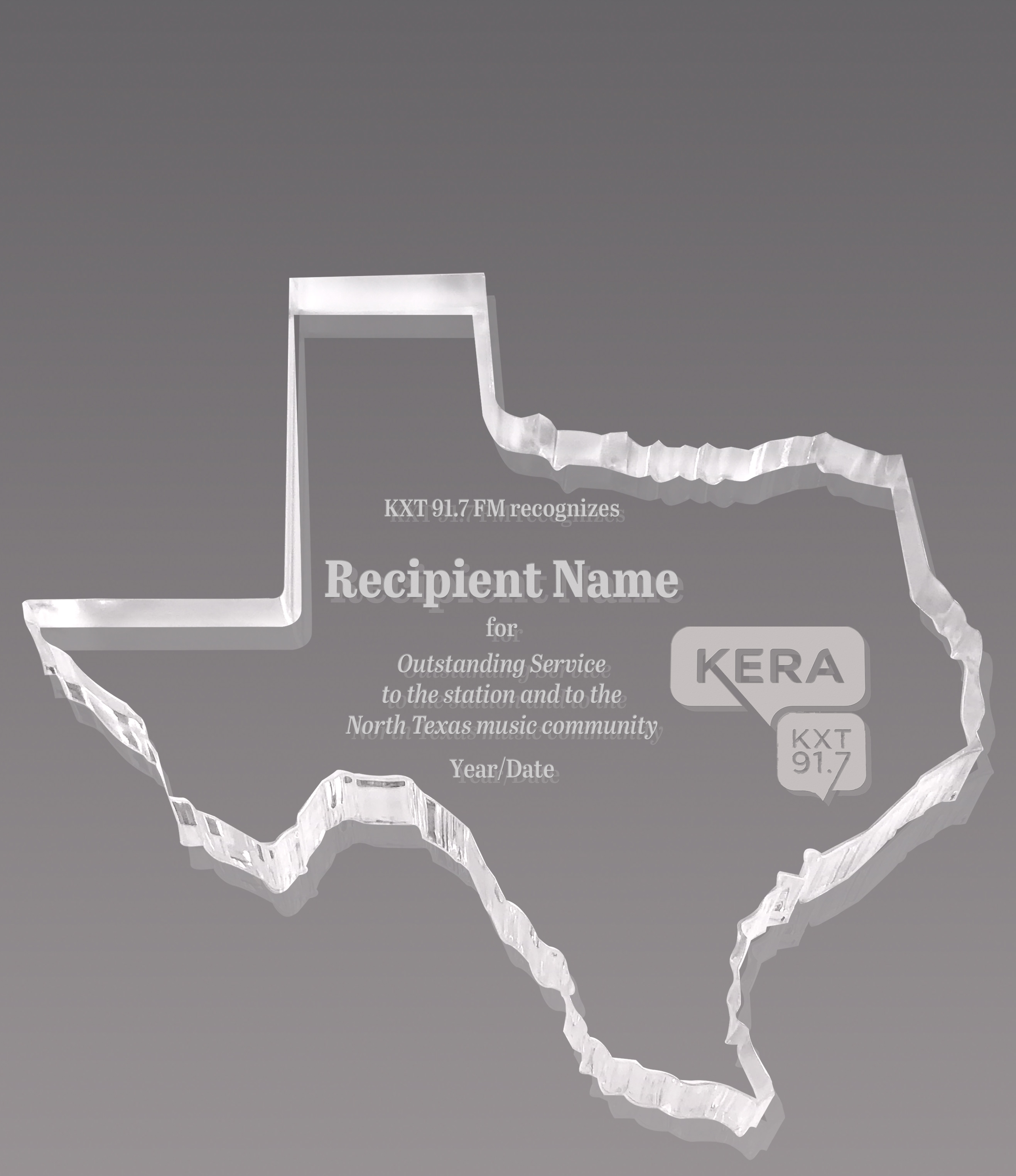 Texas Paperweight Acrylic Award - 4.25 inch