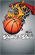 Basketball- Flame Plaque Insert