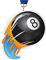 Billiards 8 Ball Splatters Colorix-M Acrylic Medal