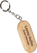 Magnetic Lid Bamboo Flash Drive with Key Chain