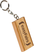 Bamboo Flash Drive with Flip Style Lid & Key Chain