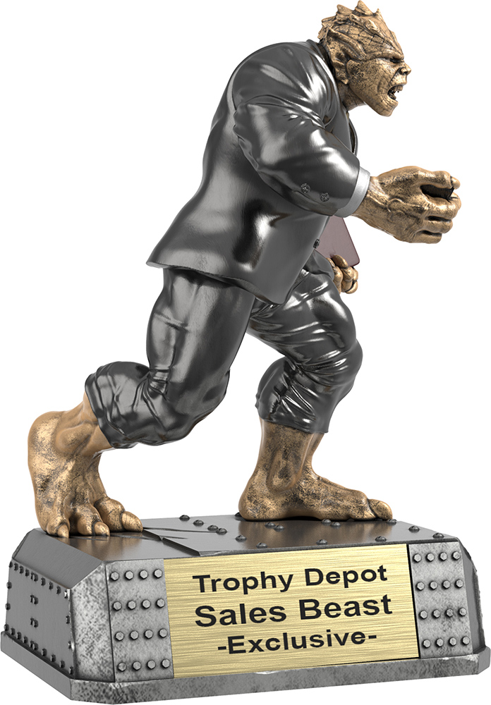 Sales Beast, Monster Sculpture Trophy - 6.75 inch