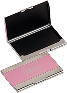 Metal Business Card Holder- Pink