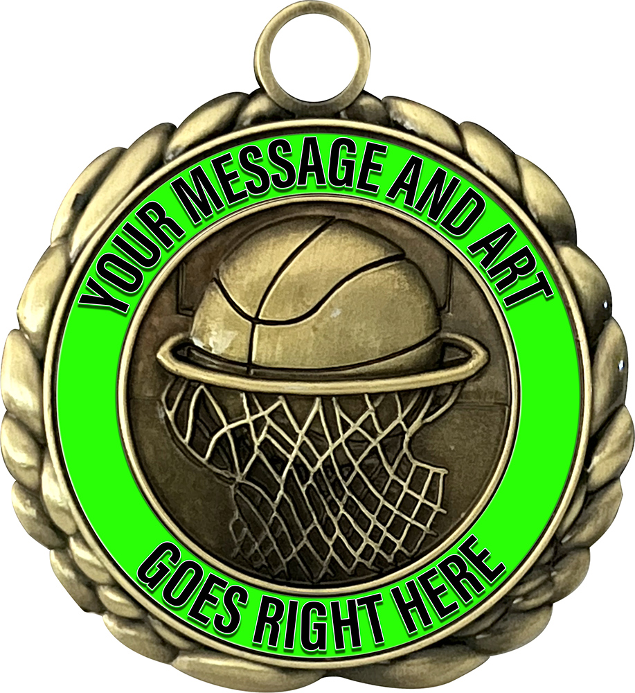 Custom Basketball Wraparoundz Insert Medal